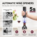 Cordless Electric Wine Opener - Rechargeable Stainless Steel