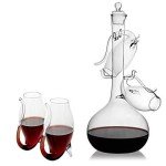 The Wine Savant Crystal Port, Sherry and Dessert Wine Glasses Sippers & Decanter, Cordial Schooner Sippers Aperitif & Nosing Copitas Tasting - After Dinner Drink Glassware Set of 4, 3 oz Sippers