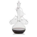 The Wine Savant Crystal Port, Sherry and Dessert Wine Glasses Sippers & Decanter, Cordial Schooner Sippers Aperitif & Nosing Copitas Tasting - After Dinner Drink Glassware Set of 4, 3 oz Sippers