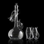 The Wine Savant Crystal Port, Sherry and Dessert Wine Glasses Sippers & Decanter, Cordial Schooner Sippers Aperitif & Nosing Copitas Tasting - After Dinner Drink Glassware Set of 4, 3 oz Sippers