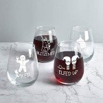 Funny Christmas Stemless Wine Glass Set of 4