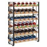 Rustic 36-Bottle Stackable Wine Rack Display