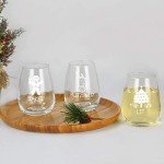 Funny Christmas Stemless Wine Glass Set of 4