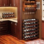 Rustic 36-Bottle Stackable Wine Rack Display