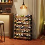 Rustic 36-Bottle Stackable Wine Rack Display