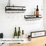 Mkono Rustic Wall Mounted Wine Rack Set of 2