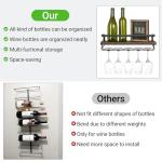 Mkono Rustic Wall Mounted Wine Rack Set of 2