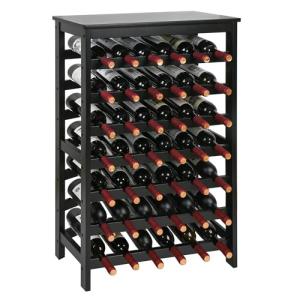 Bamboo 42-Bottle Freestanding Wine Rack Display