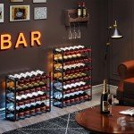 Rustic 36-Bottle Stackable Wine Rack Display