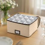 Wine Glass Storage Bins with Dividers - 12 Glasses