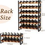Rustic 36-Bottle Stackable Wine Rack Display