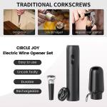 Electric Wine Opener Set with Accessories - Black