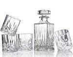 Italian Glass Whiskey Decanter and Glasses Set