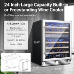 BODEGA 24" Dual Zone Wine Cooler for 46 Bottles