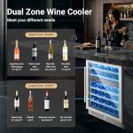BODEGA 24" Dual Zone Wine Cooler for 46 Bottles