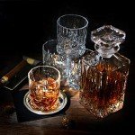 Italian Glass Whiskey Decanter and Glasses Set
