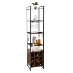 Free-Standing Wine and Bar Storage Tower - Black