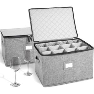 Wine Glass Storage Containers - Stackable Organizer Set