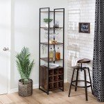 Free-Standing Wine and Bar Storage Tower - Black