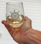 Nautical Stemless Boat Wine Glass Set of 4