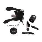 Rabbit 6-Piece Black Wine Opener Set