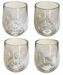 Nautical Stemless Boat Wine Glass Set of 4
