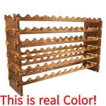 Stackable 6-Tier Solid Wood Wine Rack for 72 Bottles