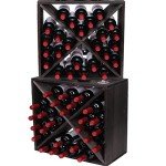 Stackable Rustic Wood Wine Rack for 48 Bottles