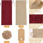 Burlap Wine Bags - 12 Reusable Gift Covers