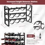 Stackable Metal Wine Rack - 3 Tier Holder