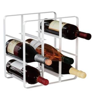9-Bottle Metal Wine Rack for Kitchen Storage