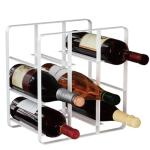 9-Bottle Metal Wine Rack for Kitchen Storage