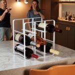 9-Bottle Metal Wine Rack for Kitchen Storage