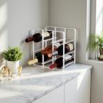 9-Bottle Metal Wine Rack for Kitchen Storage