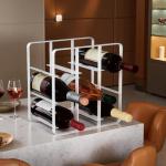 9-Bottle Metal Wine Rack for Kitchen Storage