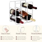 9-Bottle Metal Wine Rack for Kitchen Storage