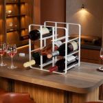 9-Bottle Metal Wine Rack for Kitchen Storage