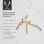 Gold Plated Double Hinged Corkscrew Wine Opener