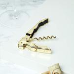 Gold Plated Double Hinged Corkscrew Wine Opener