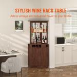 5-Tier Corner Bar Cabinet for Wine Storage