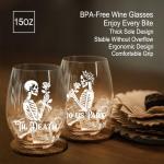 Gothic Skull Wine Glass Set for Couples