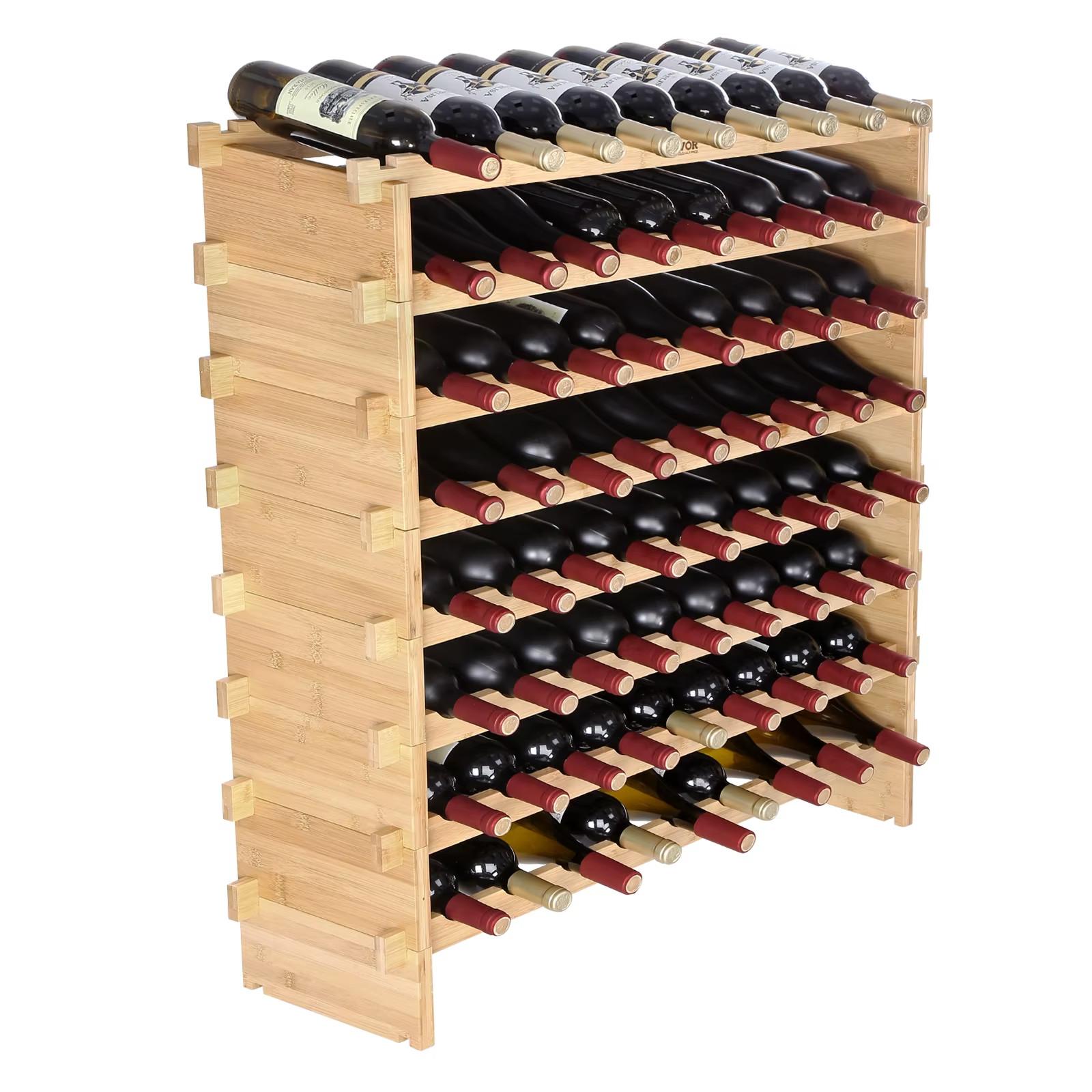 Stackable Modular Wine Rack for 48/72 Bottles