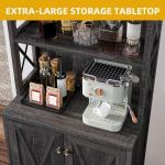 67" Tall Rustic Oak Wine Bar Cabinet