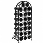 Black Arched Metal Wine Rack for 23 Bottles