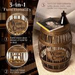Wine Barrel Table with Cork Catcher Storage