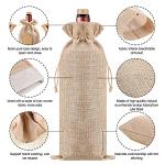 12 Pack Burlap Wine Bags with Gift Tags