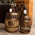 Wine Barrel Table with Cork Catcher Storage