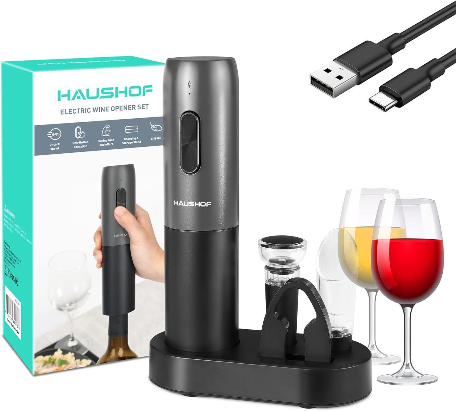 Electric Wine Opener Set with Charging Base