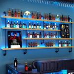 Modern Wall-Mounted Wine Rack with LED Lights