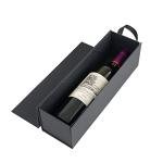 Black Wine Gift Box with Handle and Magnetic Closure
